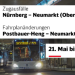 Zugausfälle und Fahrplanänderungen 21.-23. Mai 2022